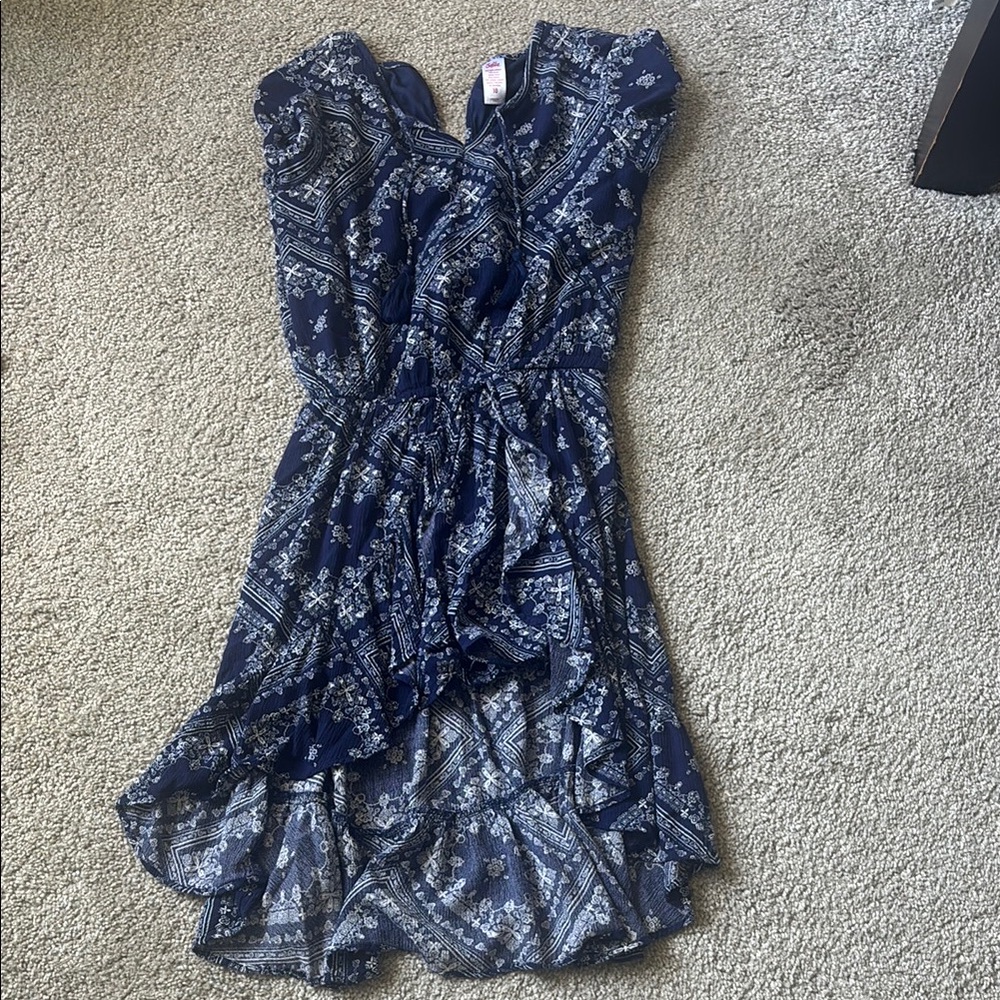 Justice Blue Bandana Pattern Dress size 10